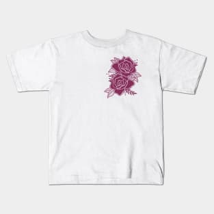 Purple Trad Roses Kids T-Shirt